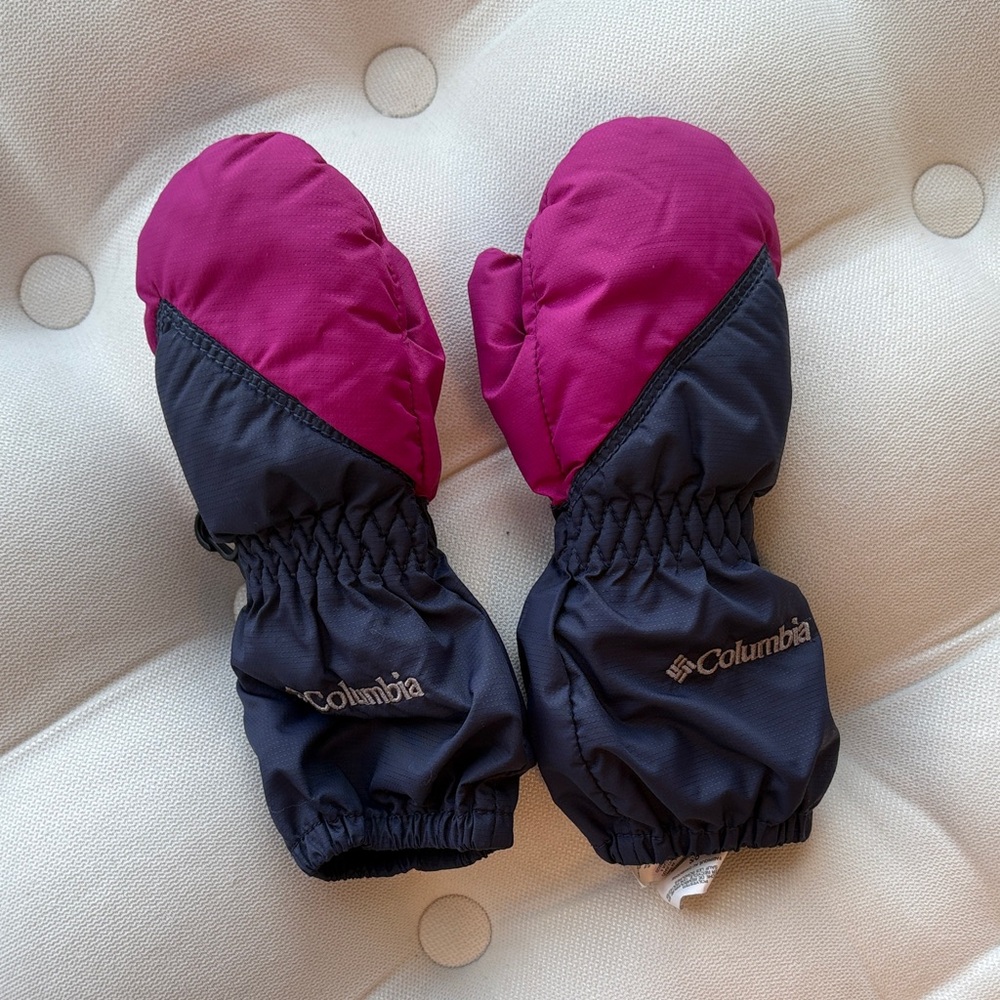 Columbia Kids Magenta and Navy Winter Mittens